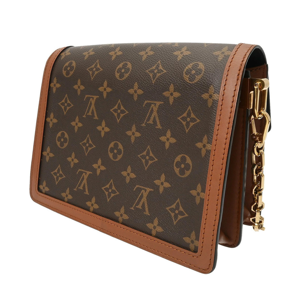 Louis Vuitton Dauphine Bag Canvas Brown Tan Reverse Shoulder Monogram Camel